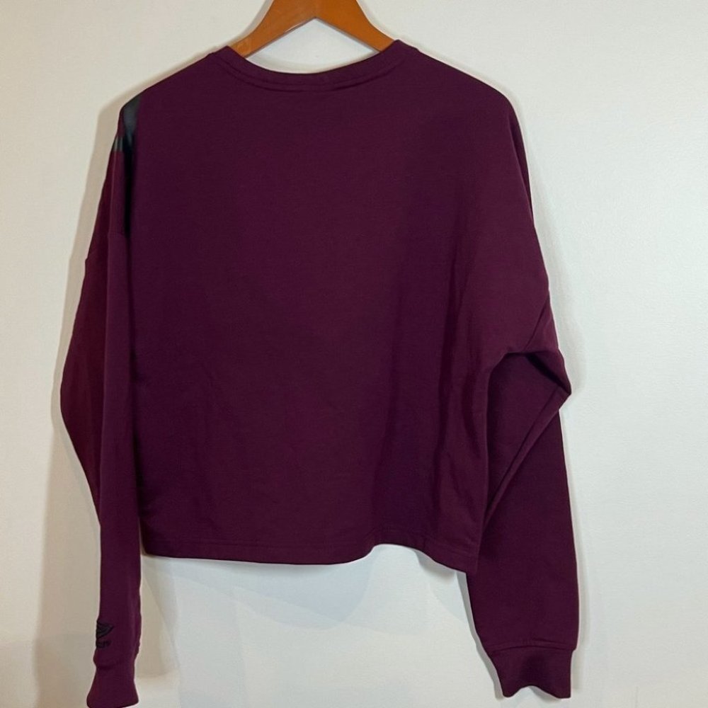 Women Umbro logo burgundy long sleeve t- shirt sweatshirt size XL good condition - Picture 2 of 4